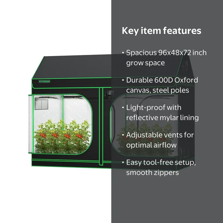 VIVOSUN R846 4x8 Mylar Light Room Grow Tent with Observation