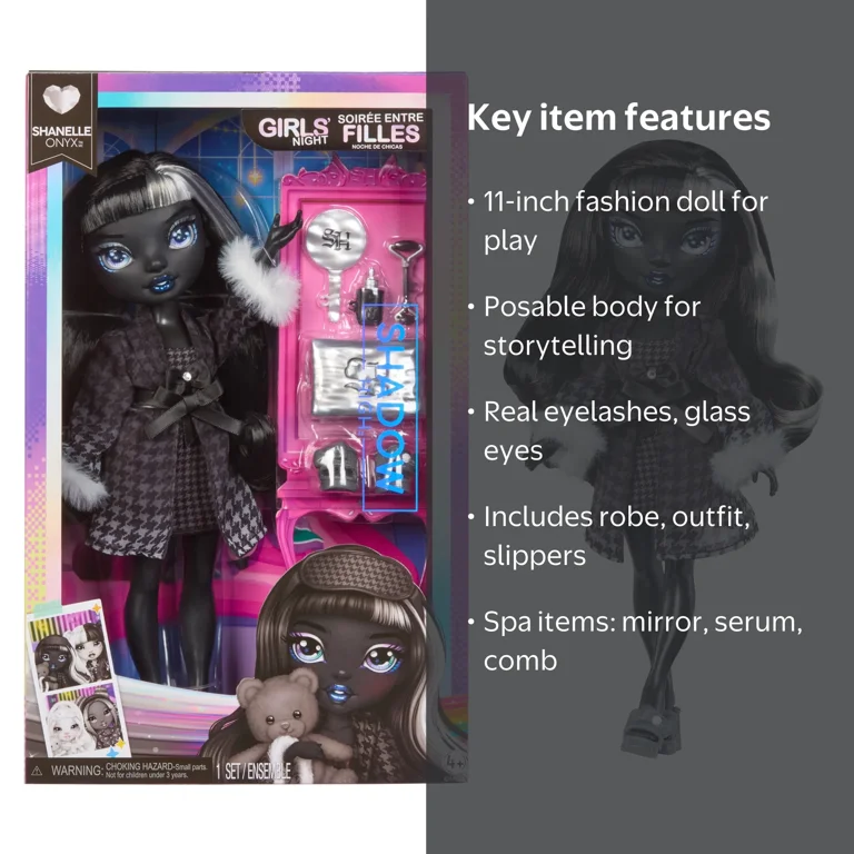 Rainbow High Shadow High Girl's Night Shanelle Onyx- Grayscale 11