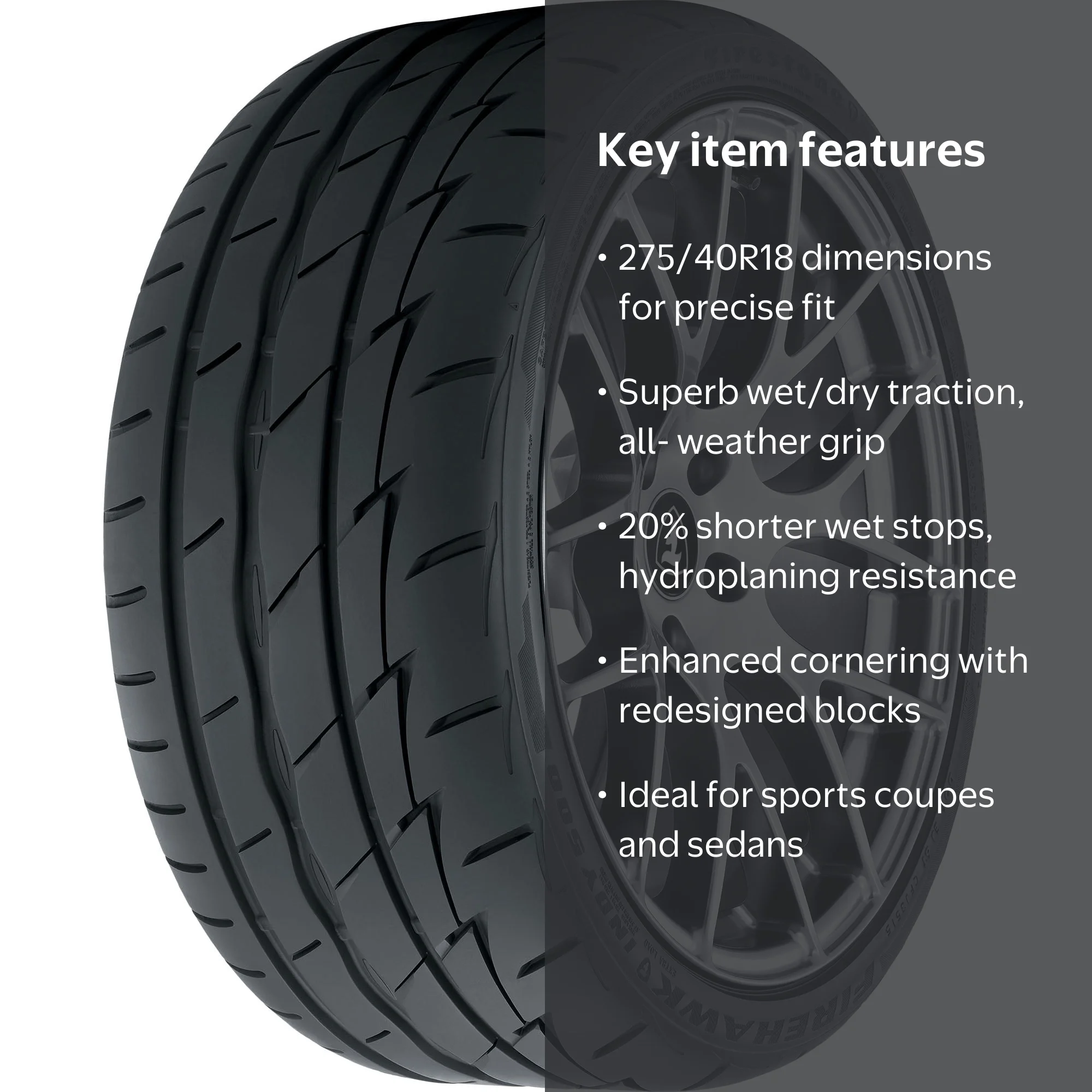 Firestone Firehawk Indy 500 UHP Summer 275/40R18 99W Passenger