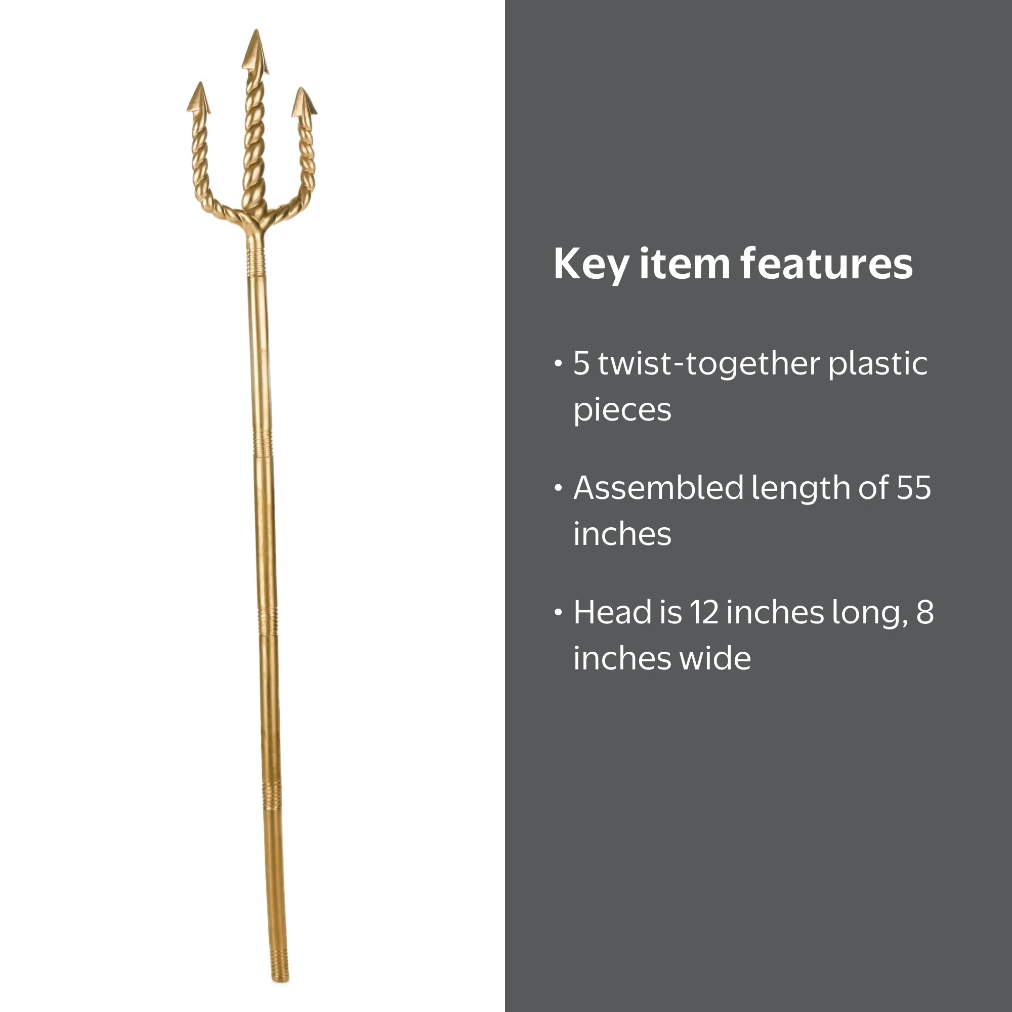 Walmart Exclusive Golden Trident - Neptune Inspired Toy Spear