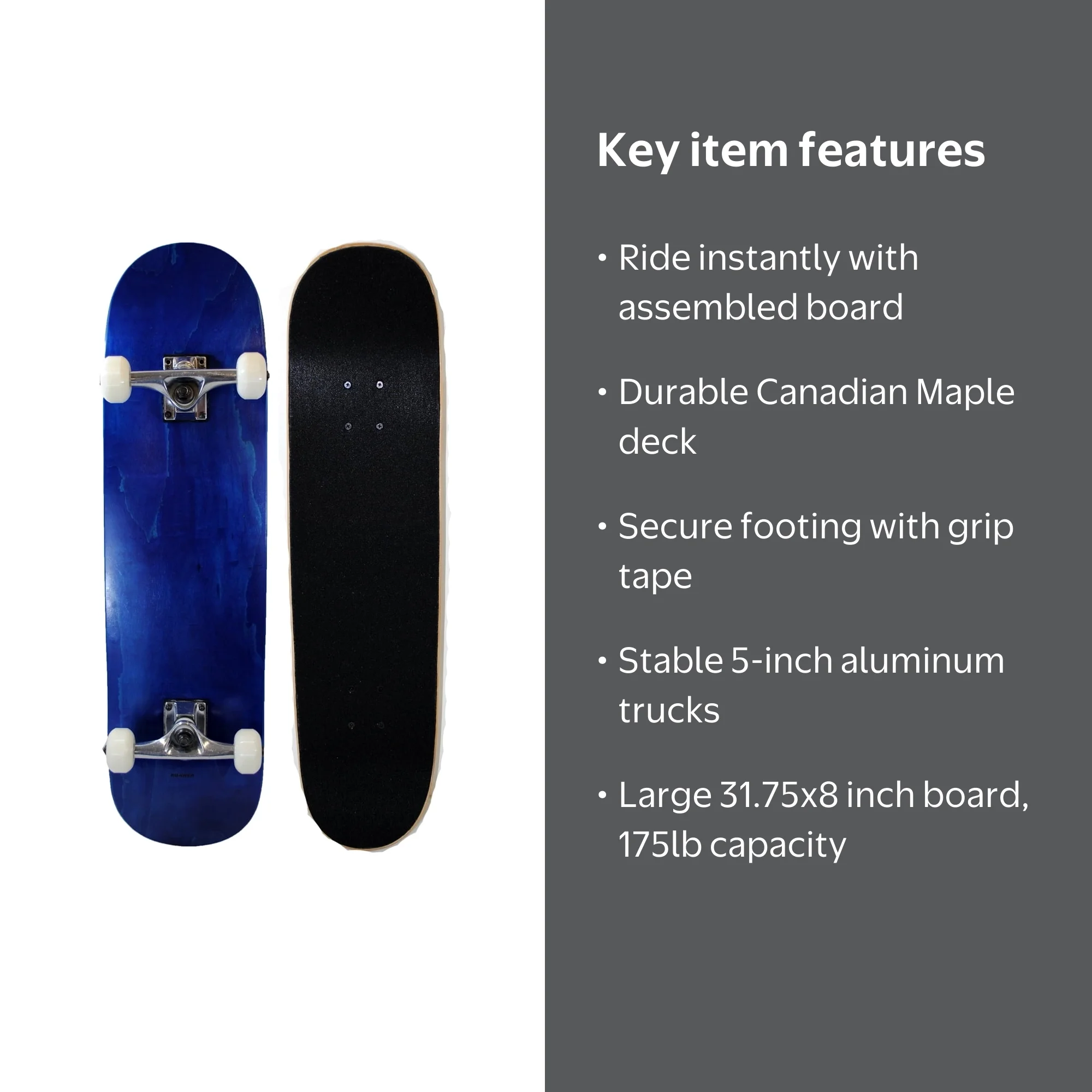S4O Complete Full Size Standard Maple Deck Skateboard - Blue