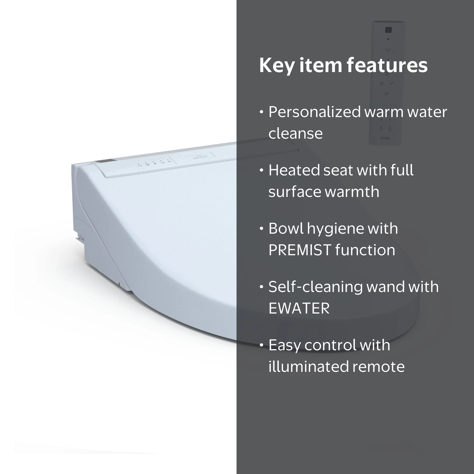 TOTO® WASHLET® C5 Electric Bidet, PREMIST, EWATER+ Wand, Elongated