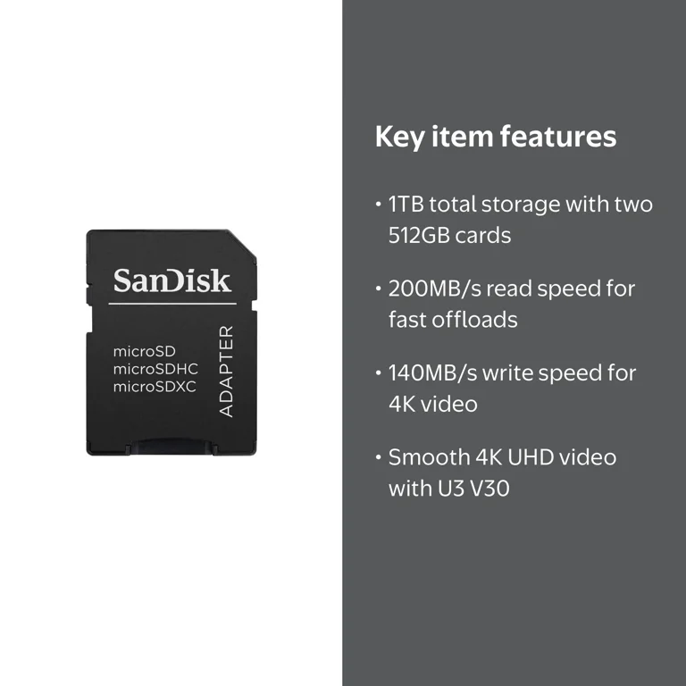 SanDisk Professional 512GB Extreme Pro microSD UHS-I Card Pair