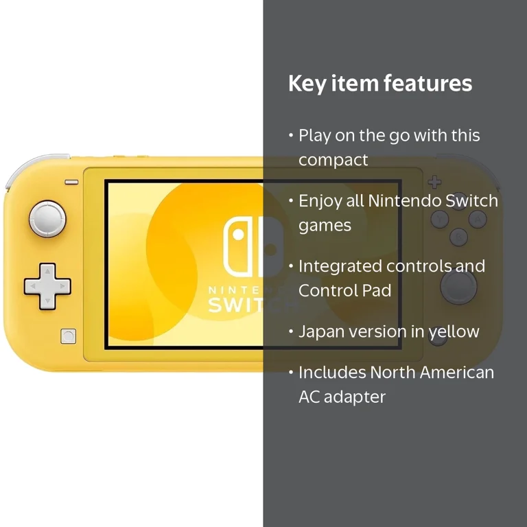 Nintendo, Nintendo Switch Lite, Yellow, Japan Version - Walmart.com