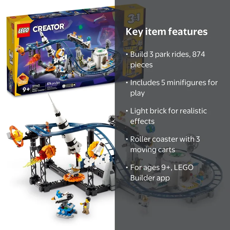 LEGO, Space Roller Coaster, 874 Pieces, 3 in 1 Building Set