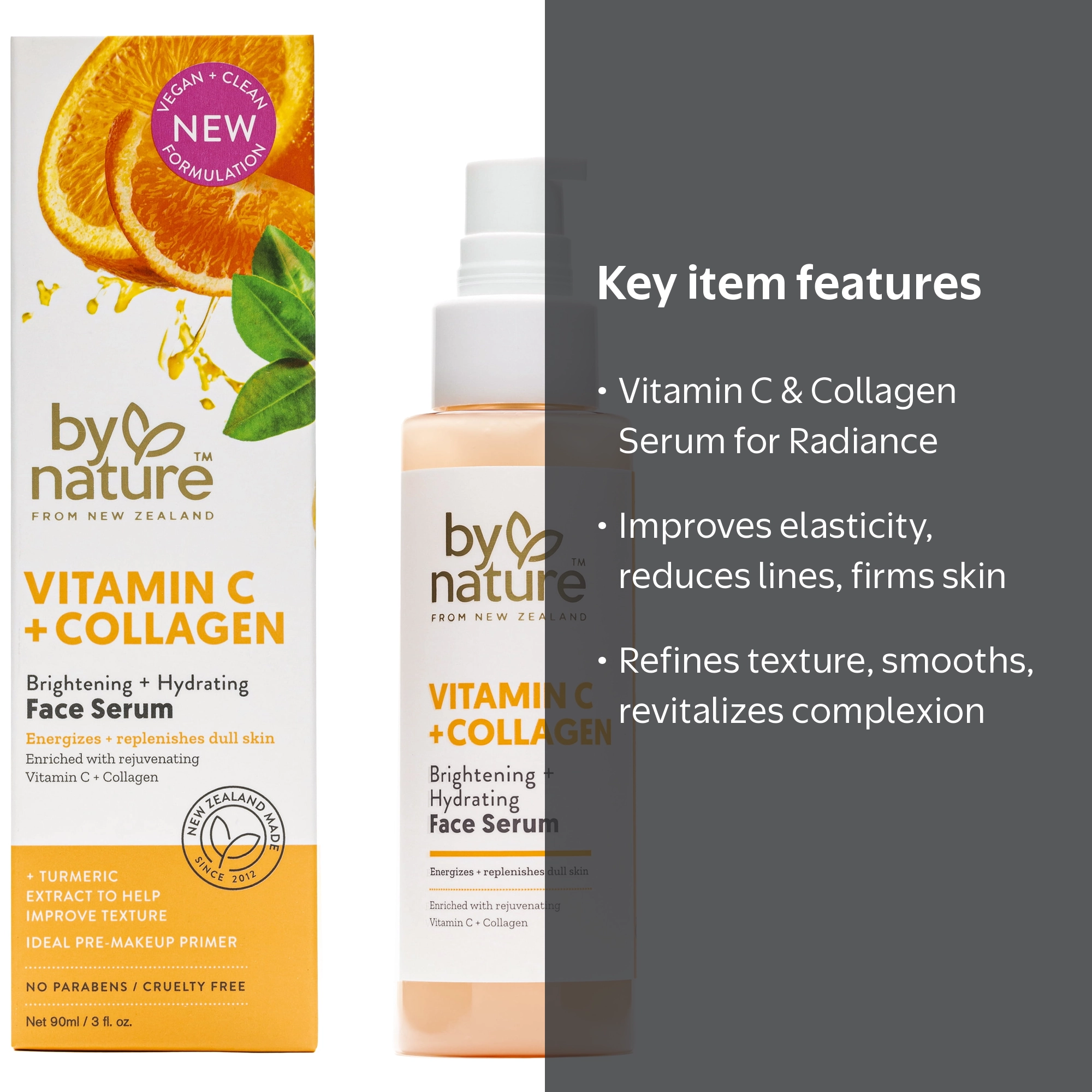By Nature Vitamin C Collagen Face Serum, 1 fl oz, Brightening