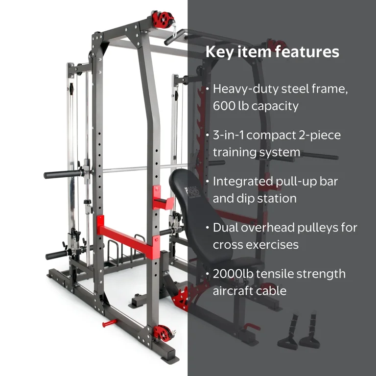 Marcy 3 in 1 Smith Machine Home Gym SM-4903, 86