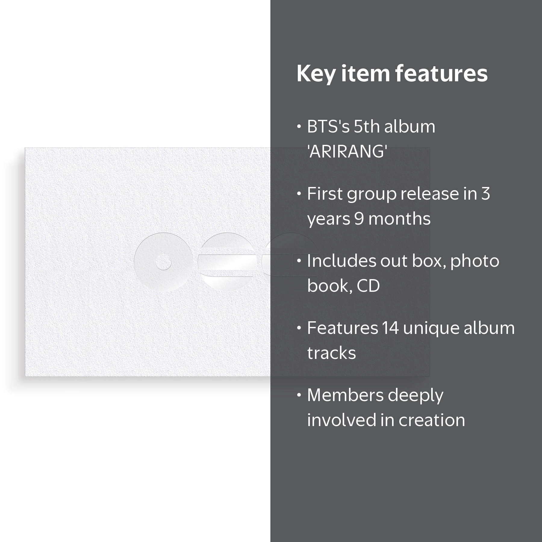 BIGHIT MUSIC, BTS The 5th Album ARIRANG Rooted in Music Ver., CD