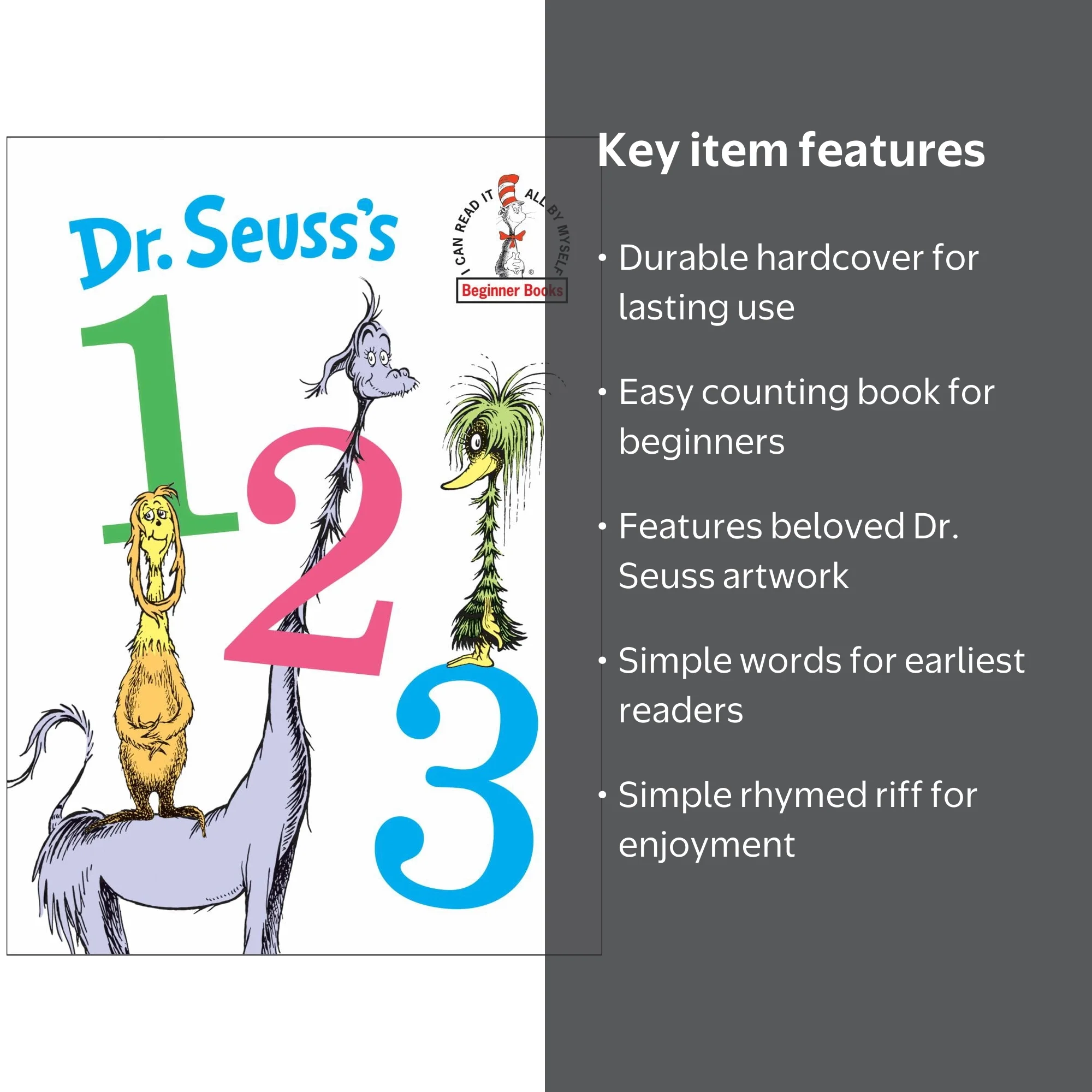Dr. Seuss, Hardcover Book, 1 2 3, Learning Numbers with Art