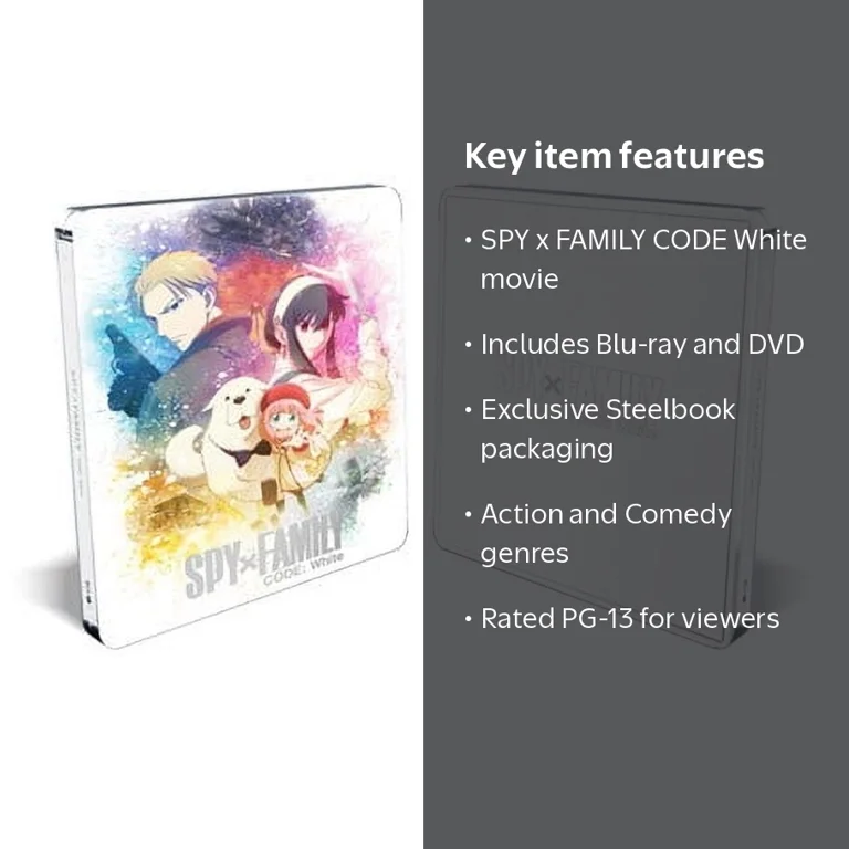 Sony, SPY x FAMILY CODE White Steelbook, Blu-ray + DVD, Action
