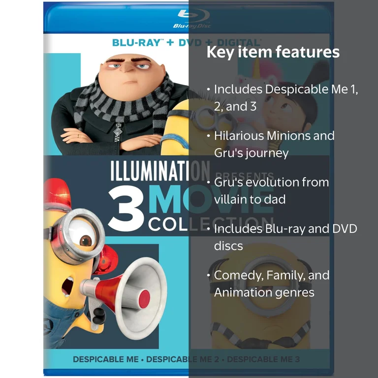 Illumination's 3 Movie Collection for Children: Blu-ray + Digital