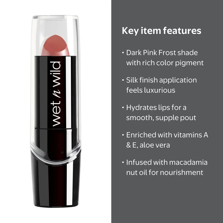 wet n wild Silk Finish Lipstick Dark Pink Frost Moisturizing