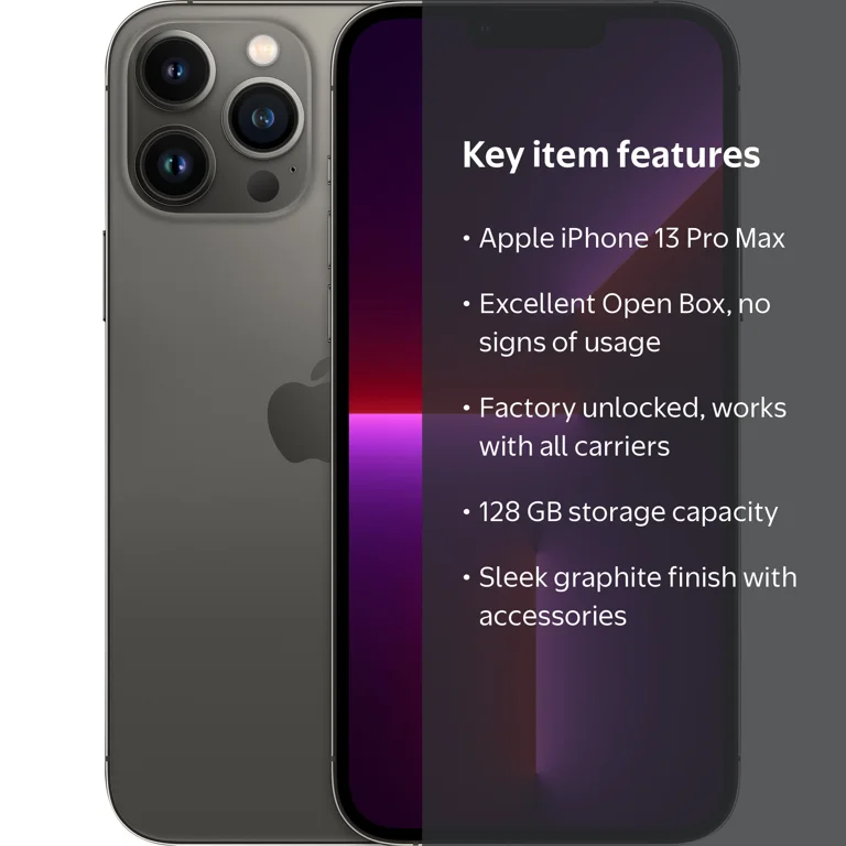Apple Open Box iPhone 13 Pro Max 128GB Graphite Carrier Unlocked