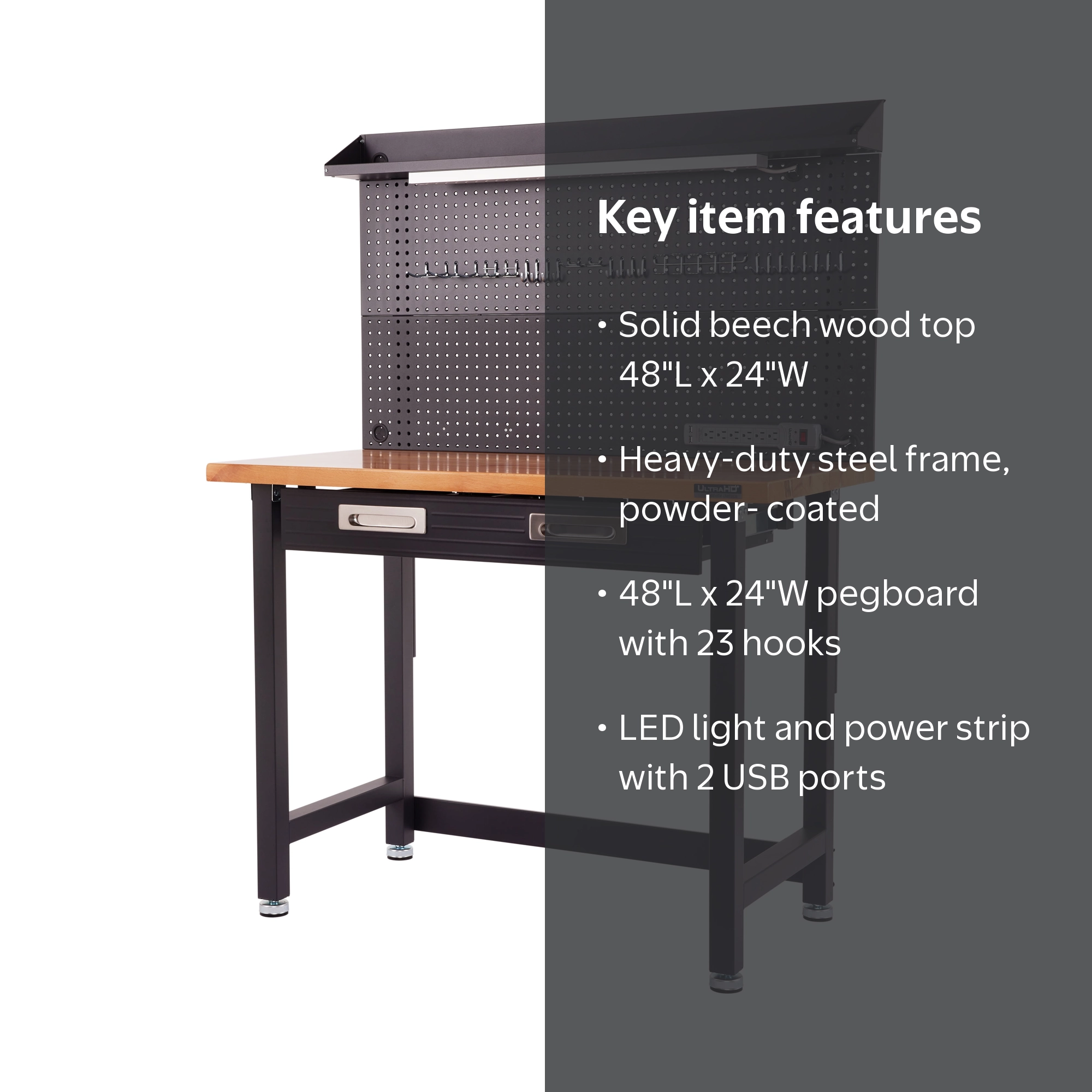 Seville Classics UltraHD Garage Workbench, Commercial Heavy-Duty