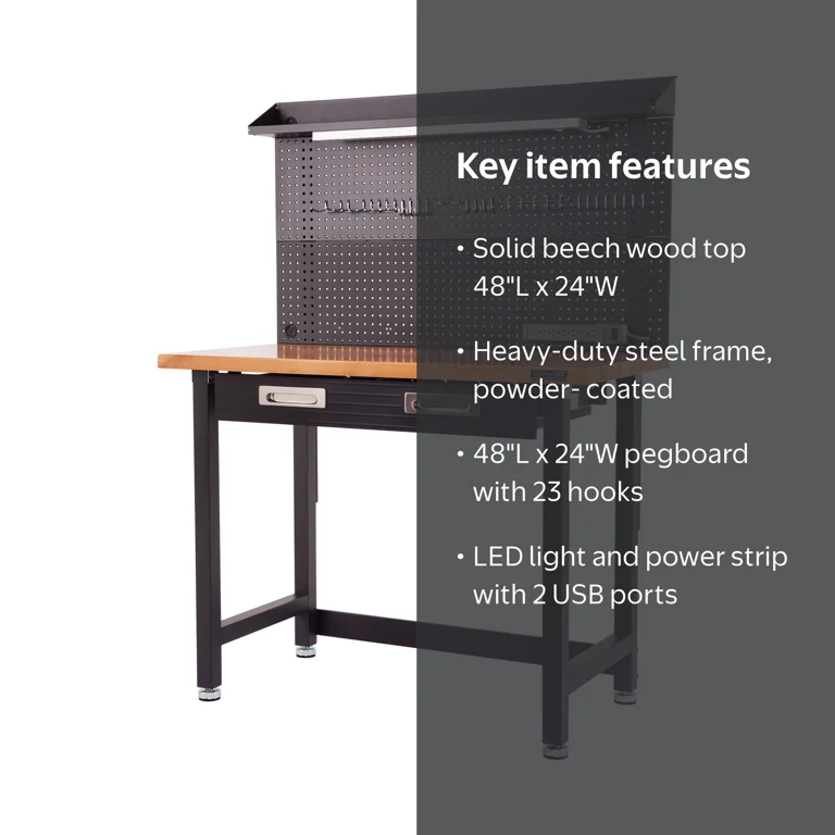 Seville Classics UltraHD Garage Workbench, Commercial Heavy-Duty
