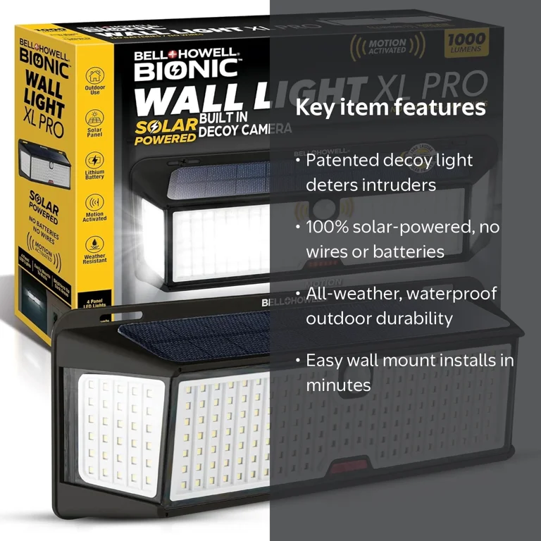 【開封済み・未使用】Acre Light-Sports 590 Bell + Howell Bionic Wall Light XL Pro, 1000 Lumens Solar Motion