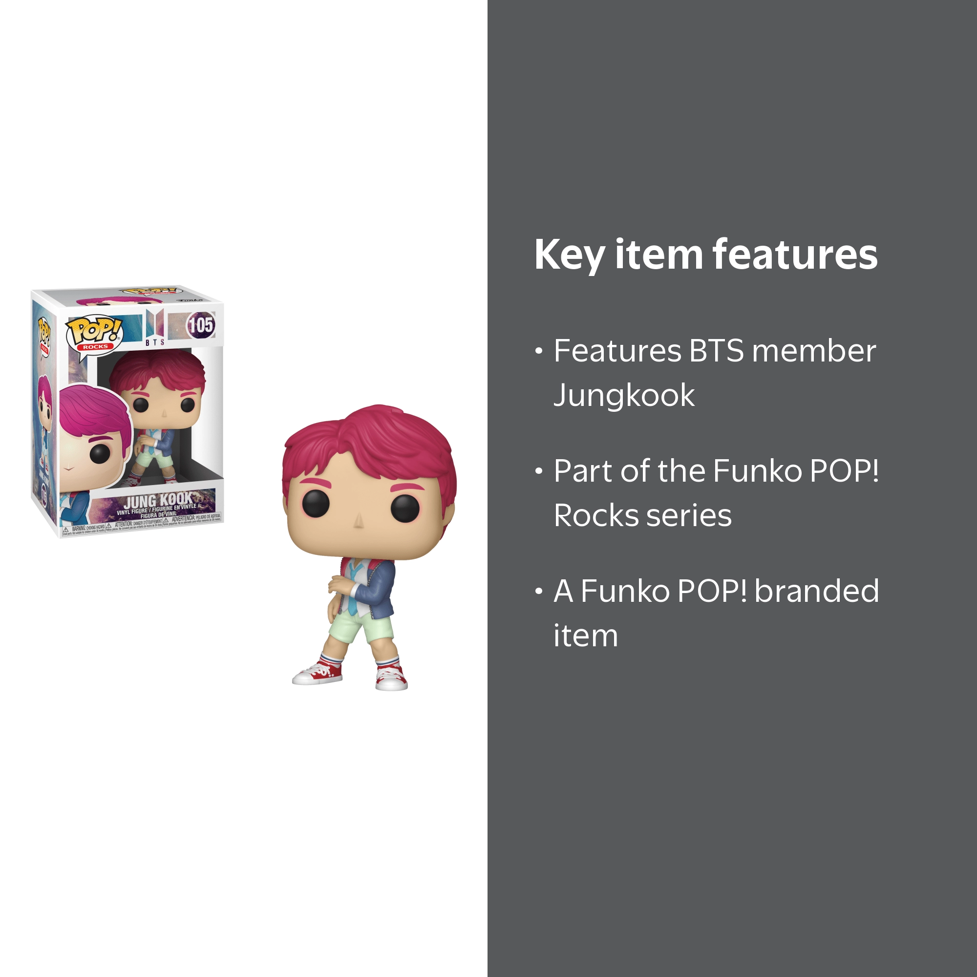 Funko, POP Rocks: BTS Jungkook, 3.75 inch, Green, Collectible