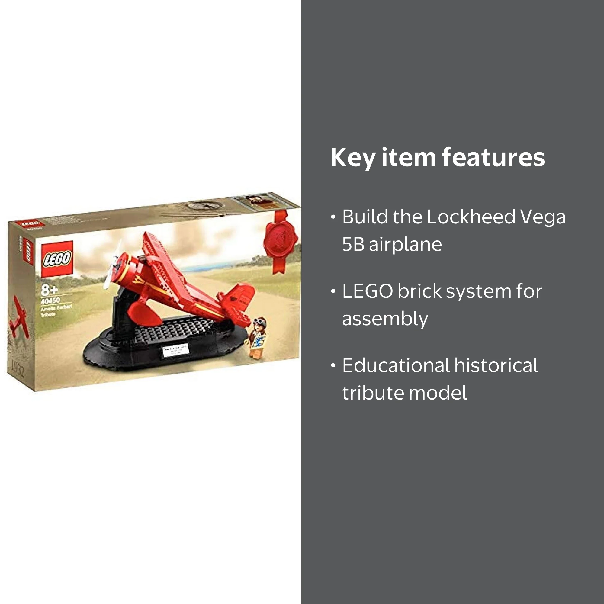 LEGO Amelia Earhart Tribute 40450 Building Set, Lockheed Vega 5B