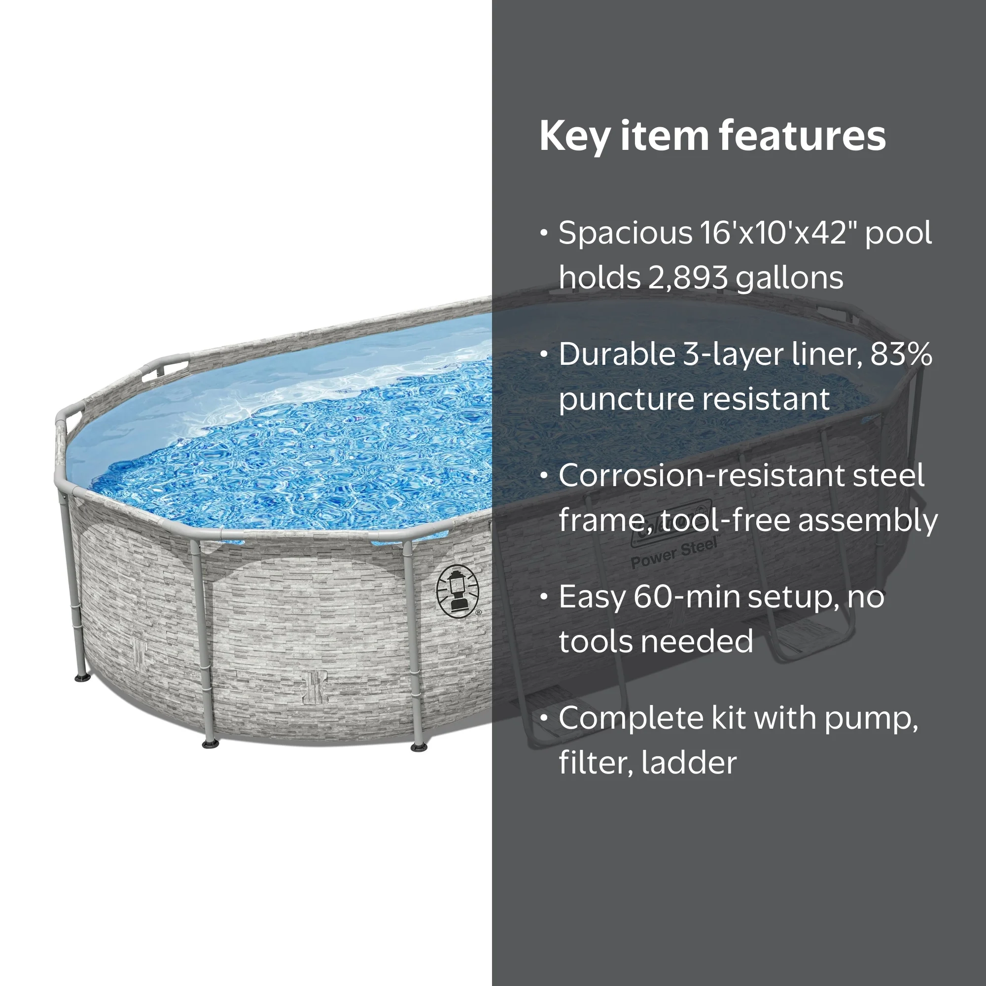 16' x 10' Oval Above Ground Pool Set for Summer Fun - Walmart.com