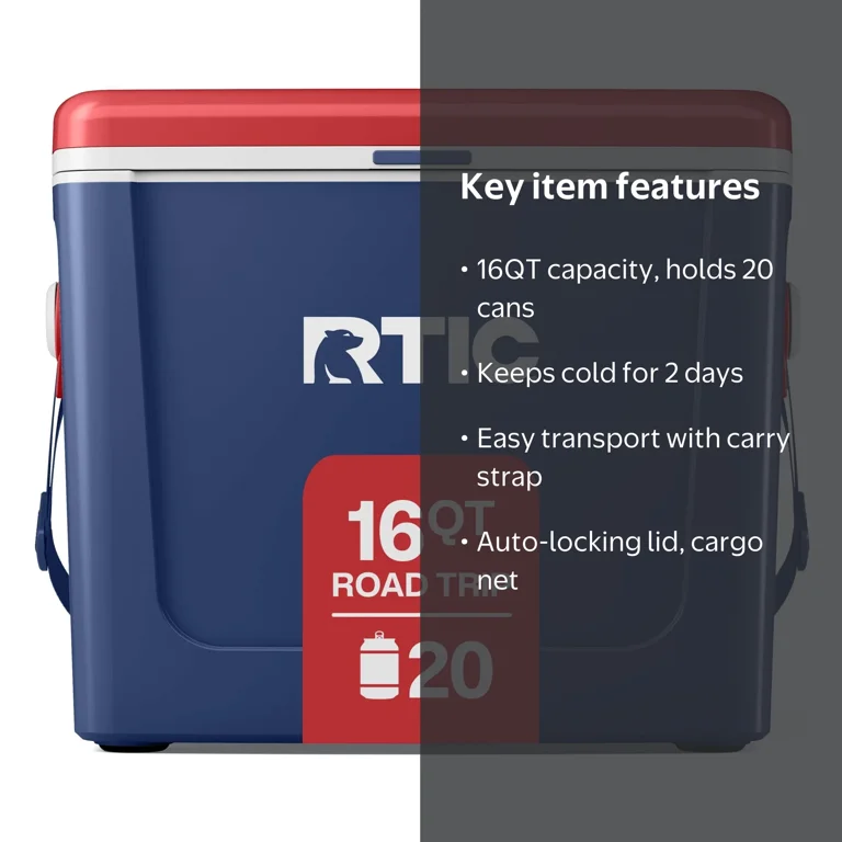 RTIC, Hard-Sided Ice Chest Cooler, 16 QT, Fits 20 Cans - Walmart.com