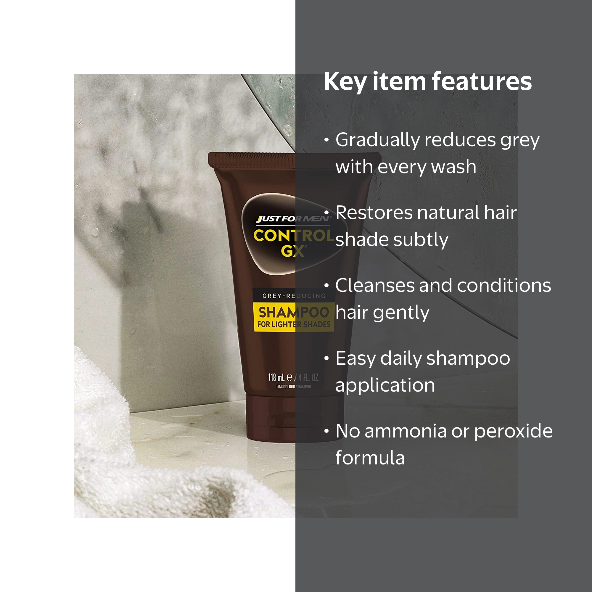 Just for Men Control GX Grey Reducing Shampoo for Lighter Shades