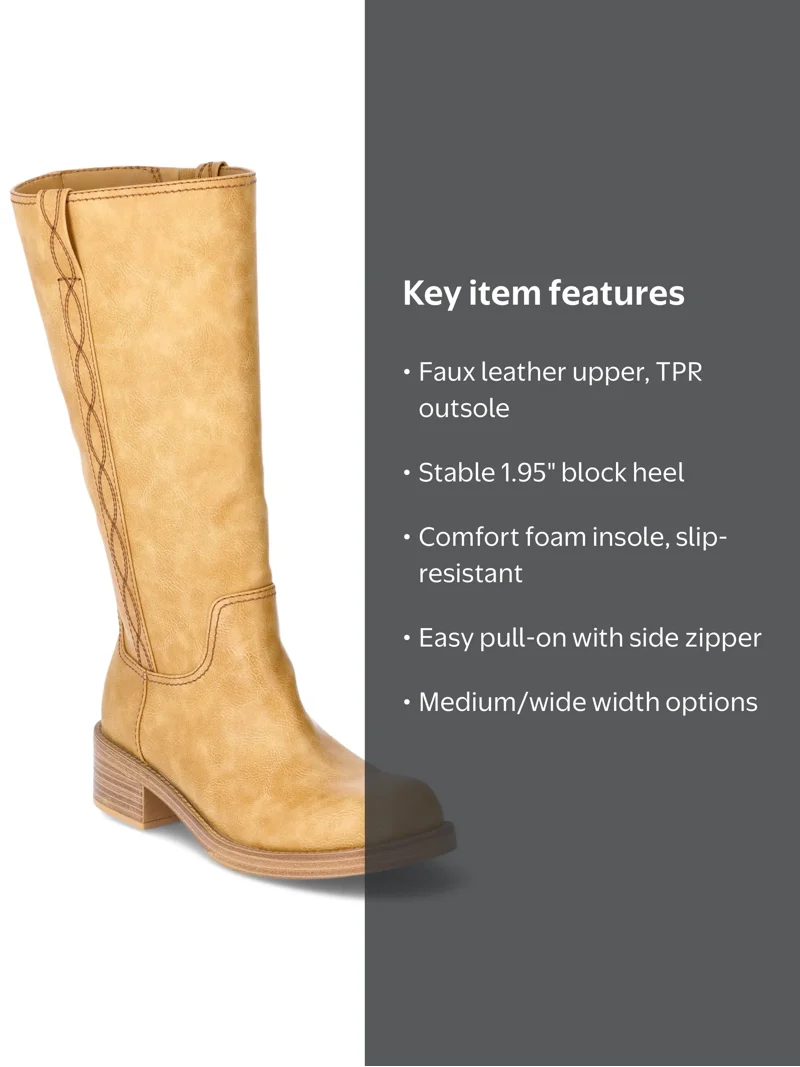 No Boundaries Women's Tall Riding Boot, Wide Width Available