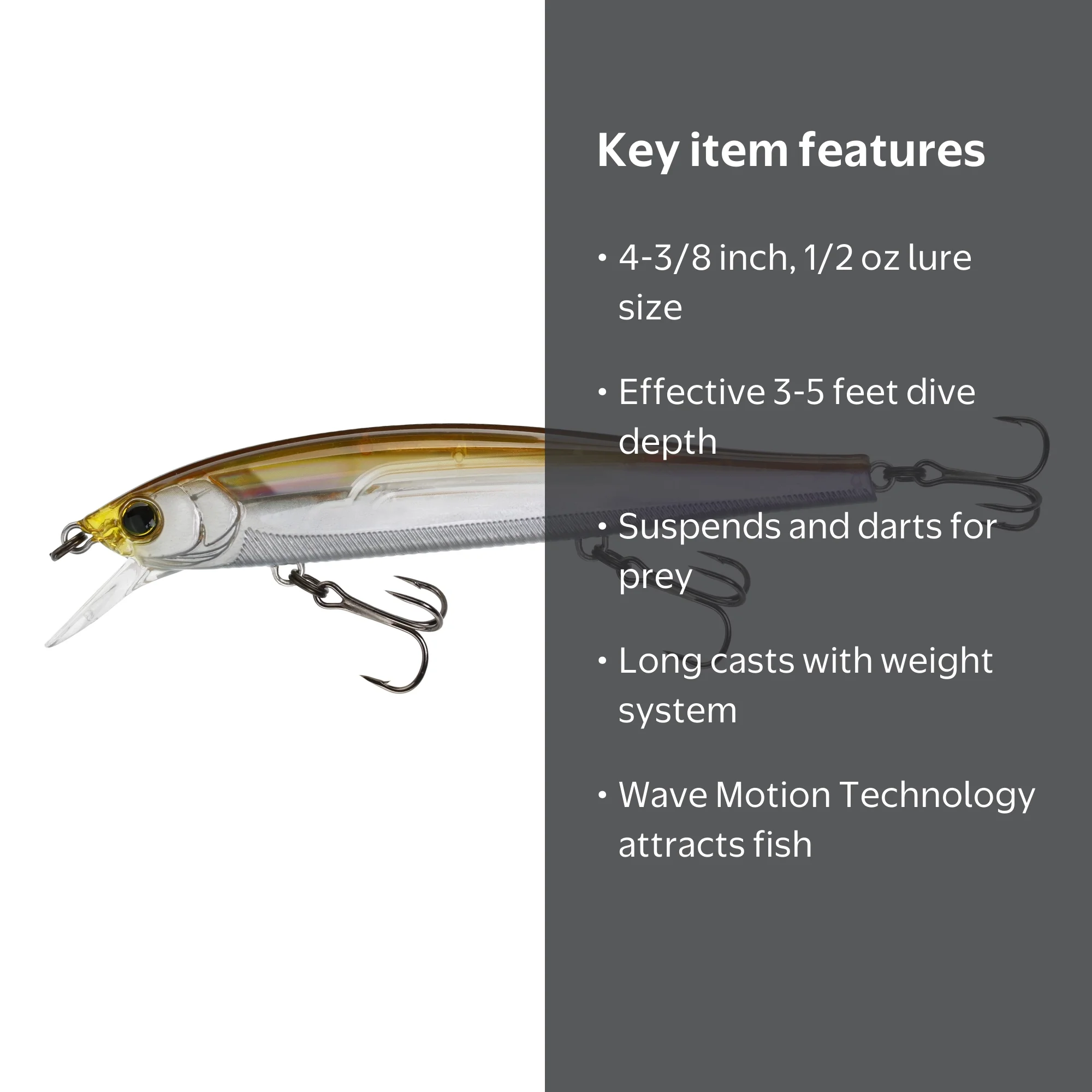 Yo-Zuri 3DB Jerk Bait 110, Suspending Hard Bait Lure, Natural