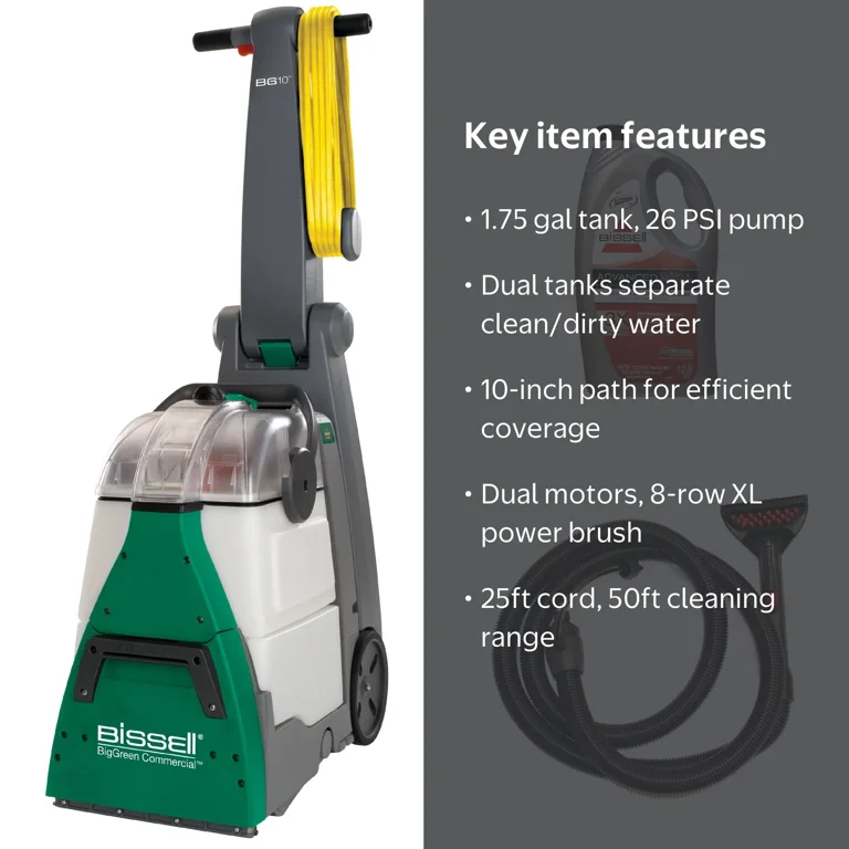 BISSELL Big Green Commercial BG10 Shampooer with Upholstery Tool