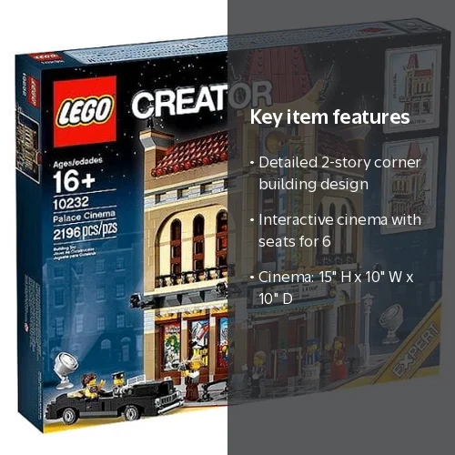 LEGO, Palace Cinema, Set 10232, 15 inches high with detailed lobby