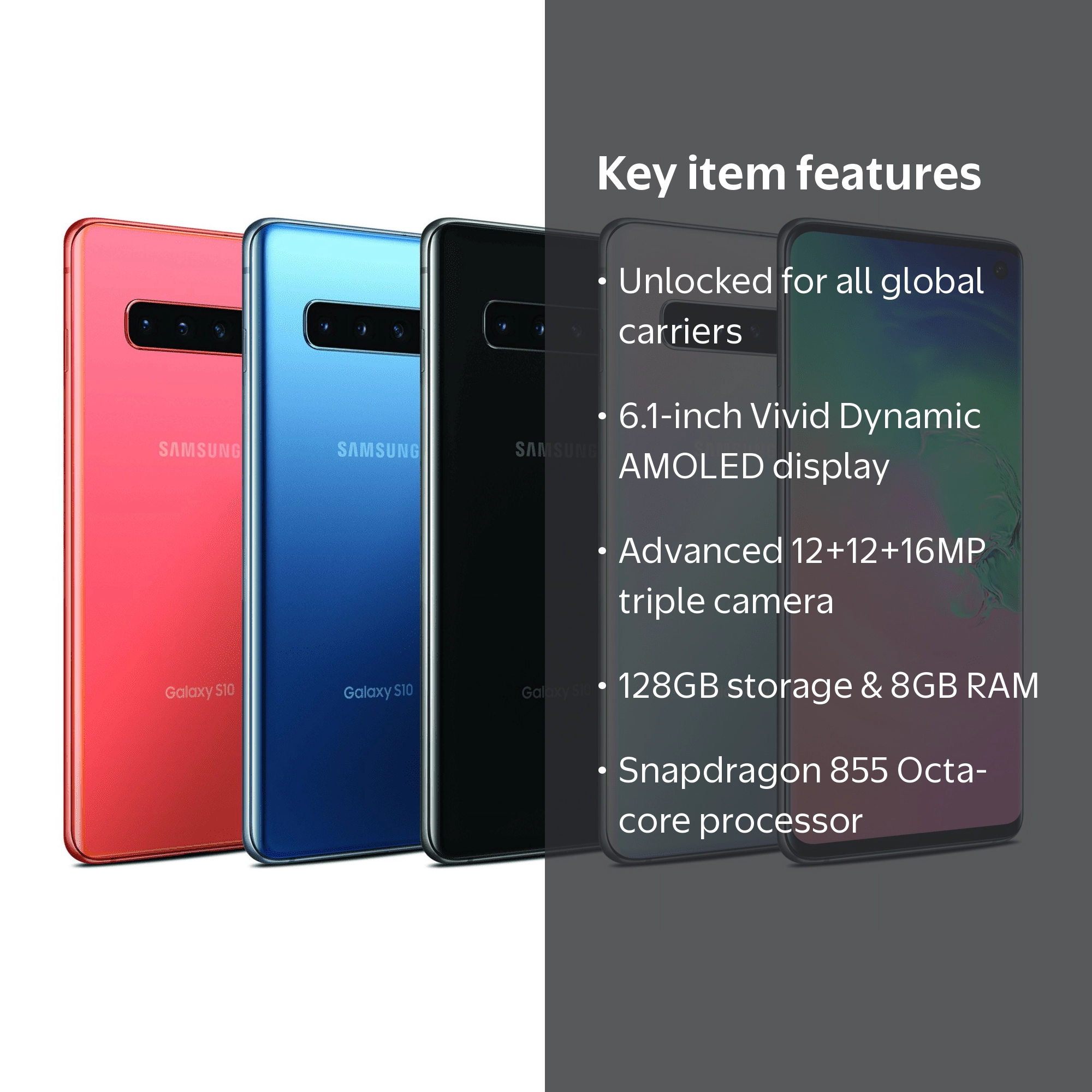Samsung GALAXY S10 128GB 512GB SM-G973U1 All Colors - Unlocked