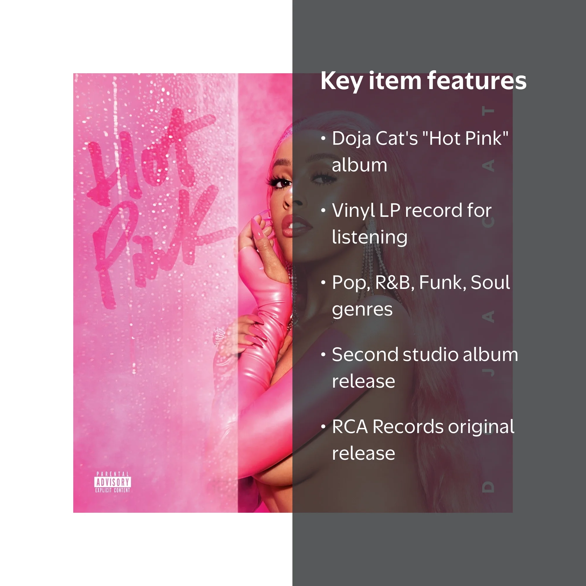 RCA, Vinyl LP, Hot Pink, Second Studio Album by Doja Cat - Walmart.com