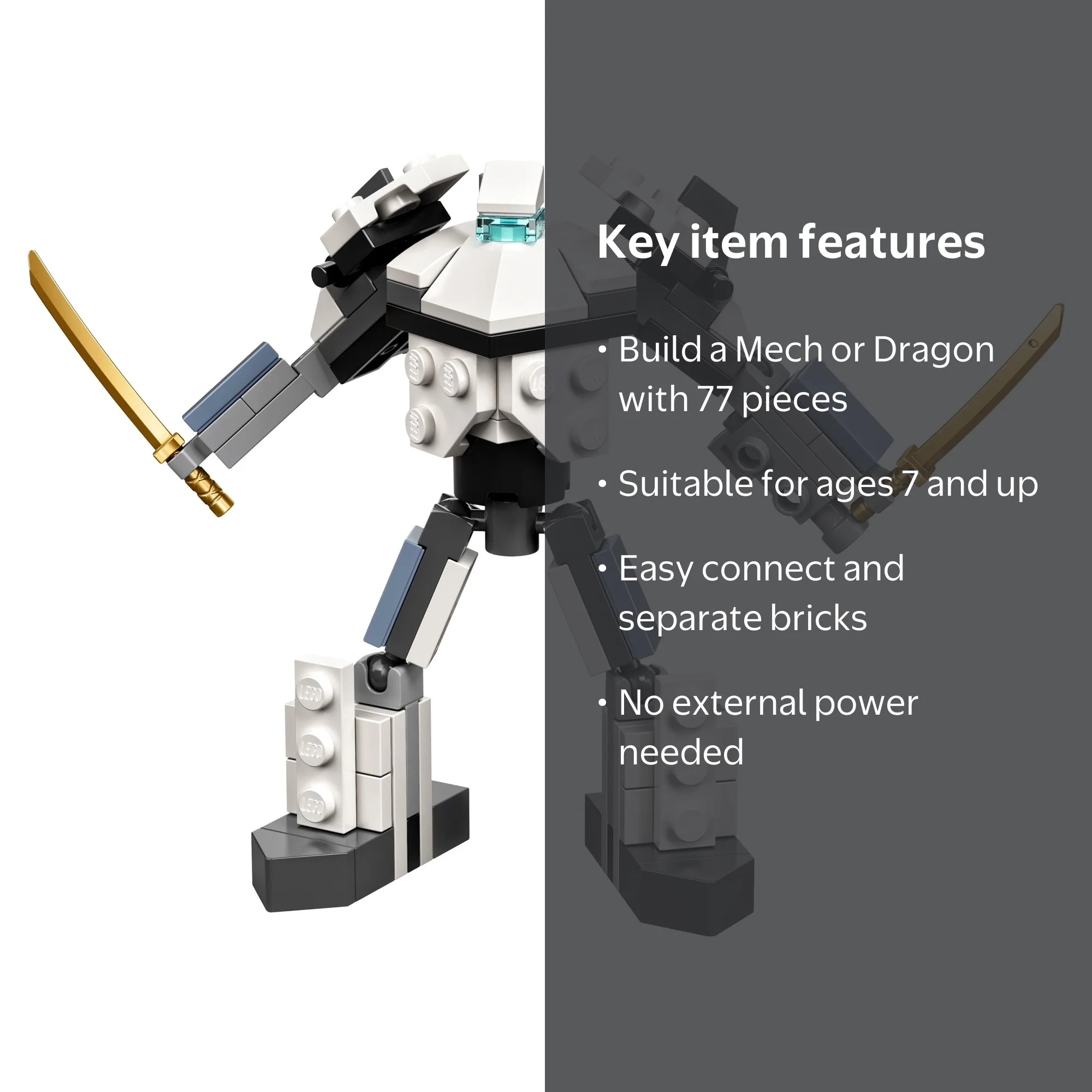 LEGO Ninjago Titanium Mini Mech 30591 with Kai, Lloyd, Zane