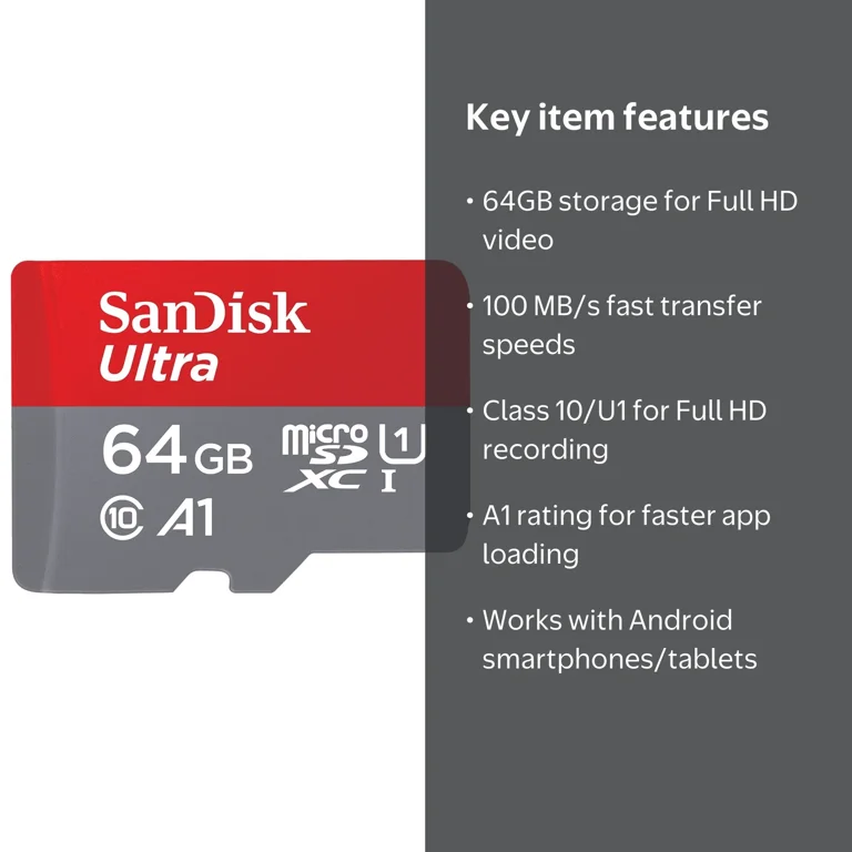 Sandisk SDSQUAR-064G-GN6MA Ultra Microsdxc 64gb Uhs-i Card