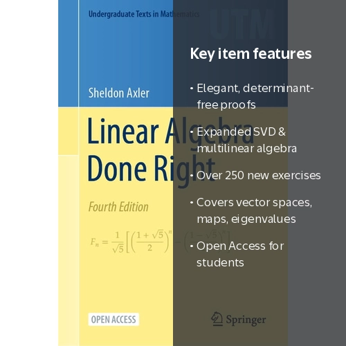 Undergraduate Texts in Mathematics Linear Algebra Done Right