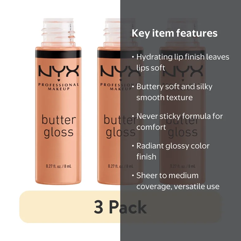 nyx intense butter lip gloss vault 3 pcs set c Professional Makeup Gimme Super Stars! Gift NYX Butter Gloss Kit 3 Creamy Lip Gloss NYX Professional Makeup Lipgloss mit