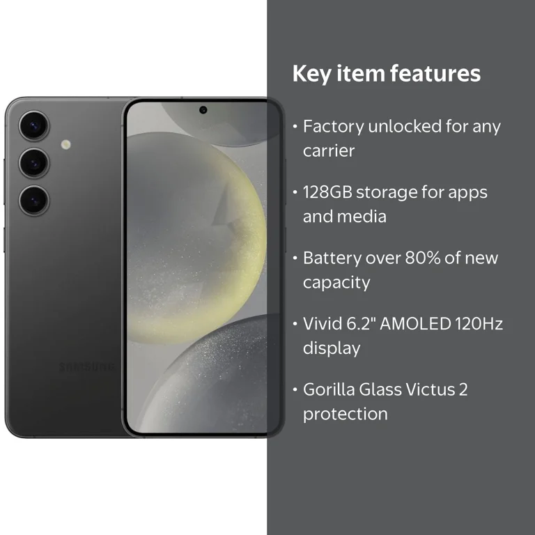 Restored Samsung Galaxy S24 5G SM-S921U 128GB Onyx Black (US Model