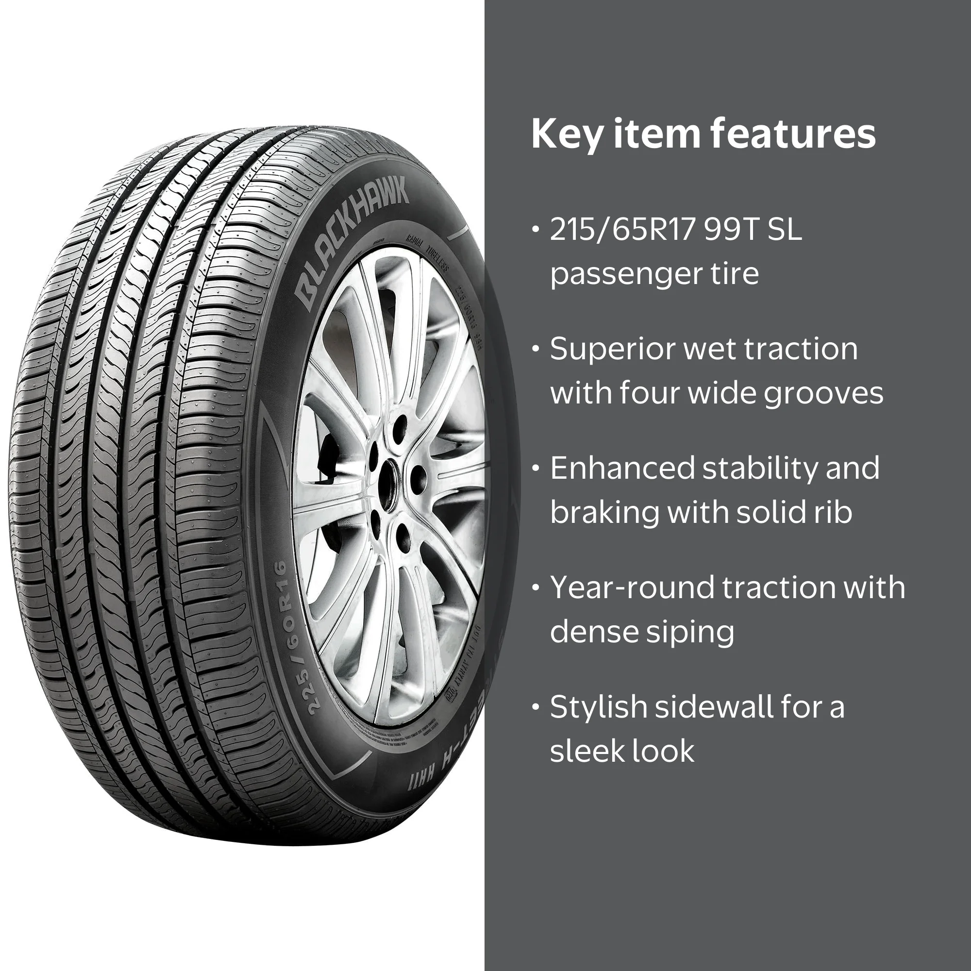 Blackhawk, Passenger Tire, 215/65R17 99T, All-Season Touring