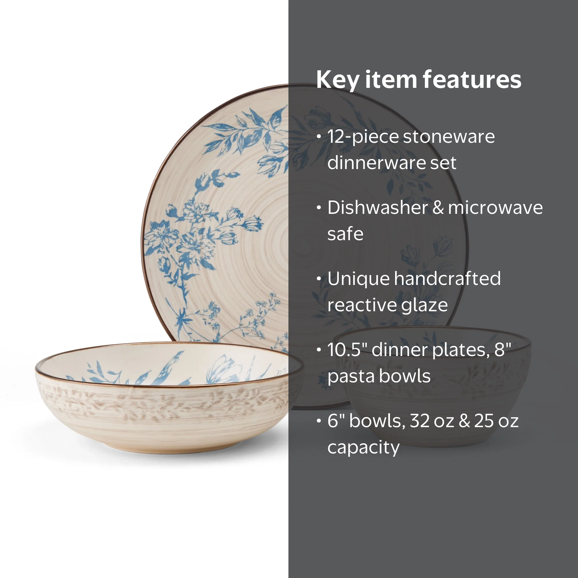 Pfaltzgraff® Bella 12-Piece Dinnerware Set Round Blue - Walmart.com