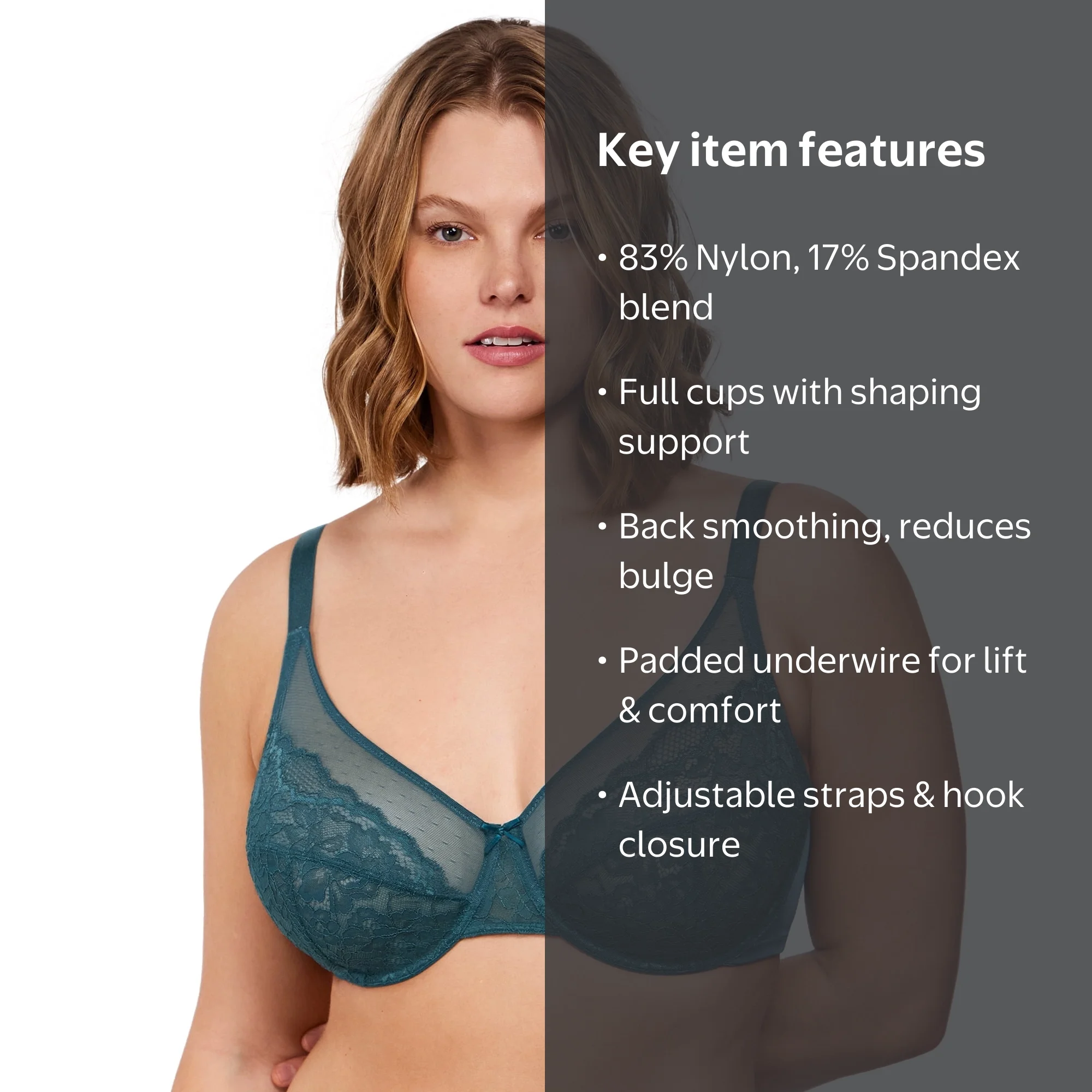 HSIA Plus Size Bras for Women Full Coverage Back Fat Underwire