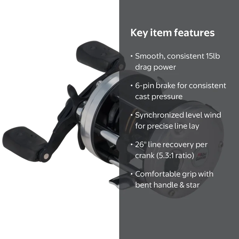 Abu Garcia Ambassadeur C3 Round Reel, 6500 Size, Silver - Walmart.com