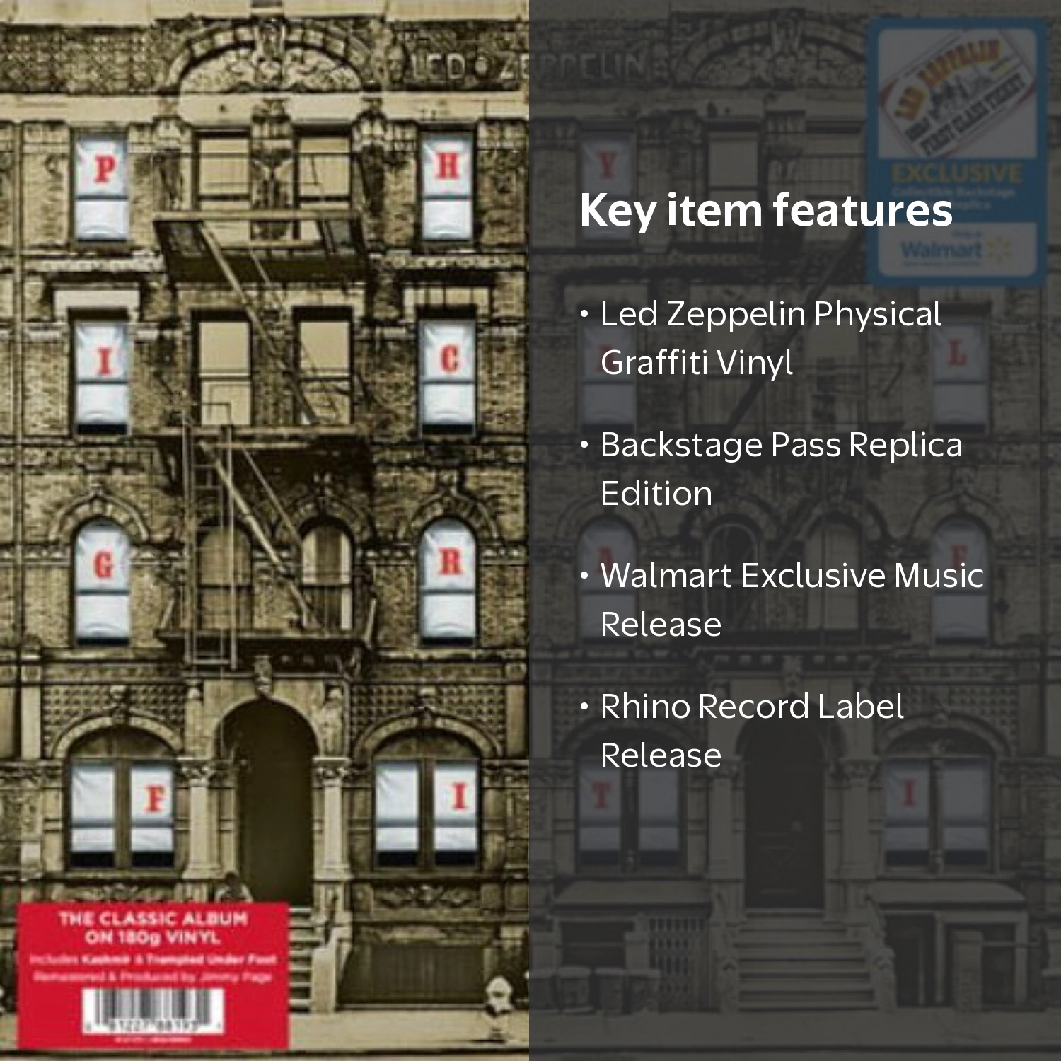 Led Zeppelin - Physical Graffiti (Backstage Pass Replica) (Walmart