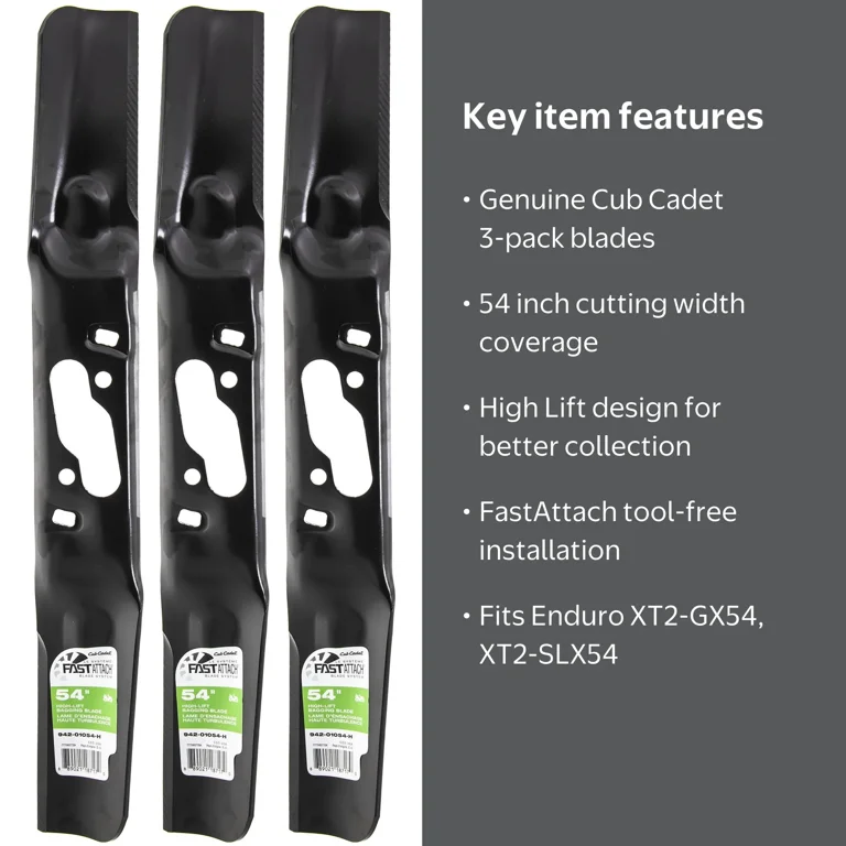 CUB CADET High Lift FastAttach Blades 3-Pack 54
