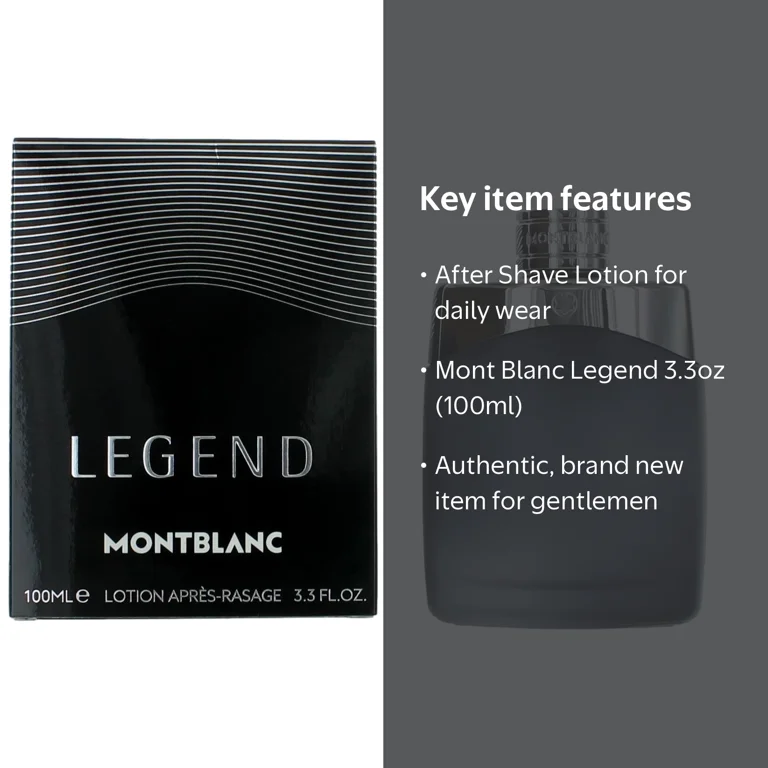 Mont Blanc Legend Men's Eau De Toilette Cologne Perfume, 3.3 oz