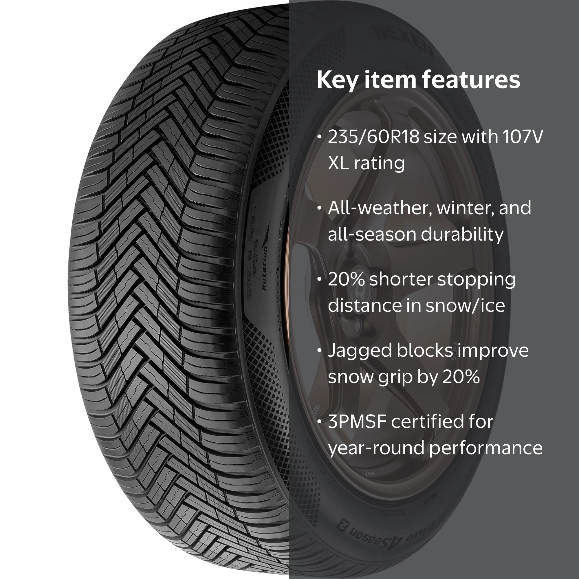 Nexen N Blue 4S 2 All Weather 235/60R18 107V XL Passenger Tire
