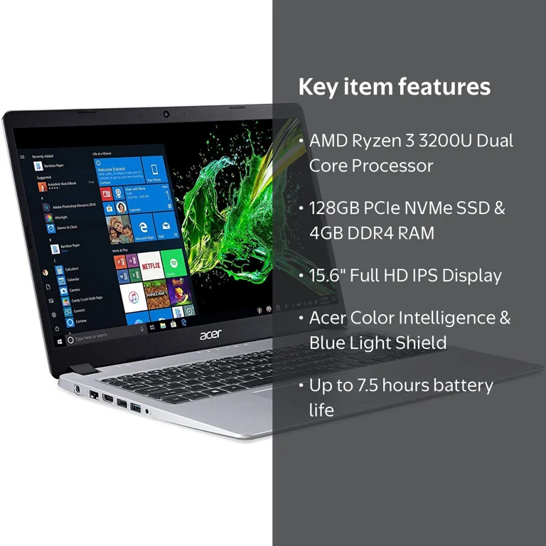 Acer Aspire 5 Slim Computer, 15.6 inch Full HD Laptop with Windows