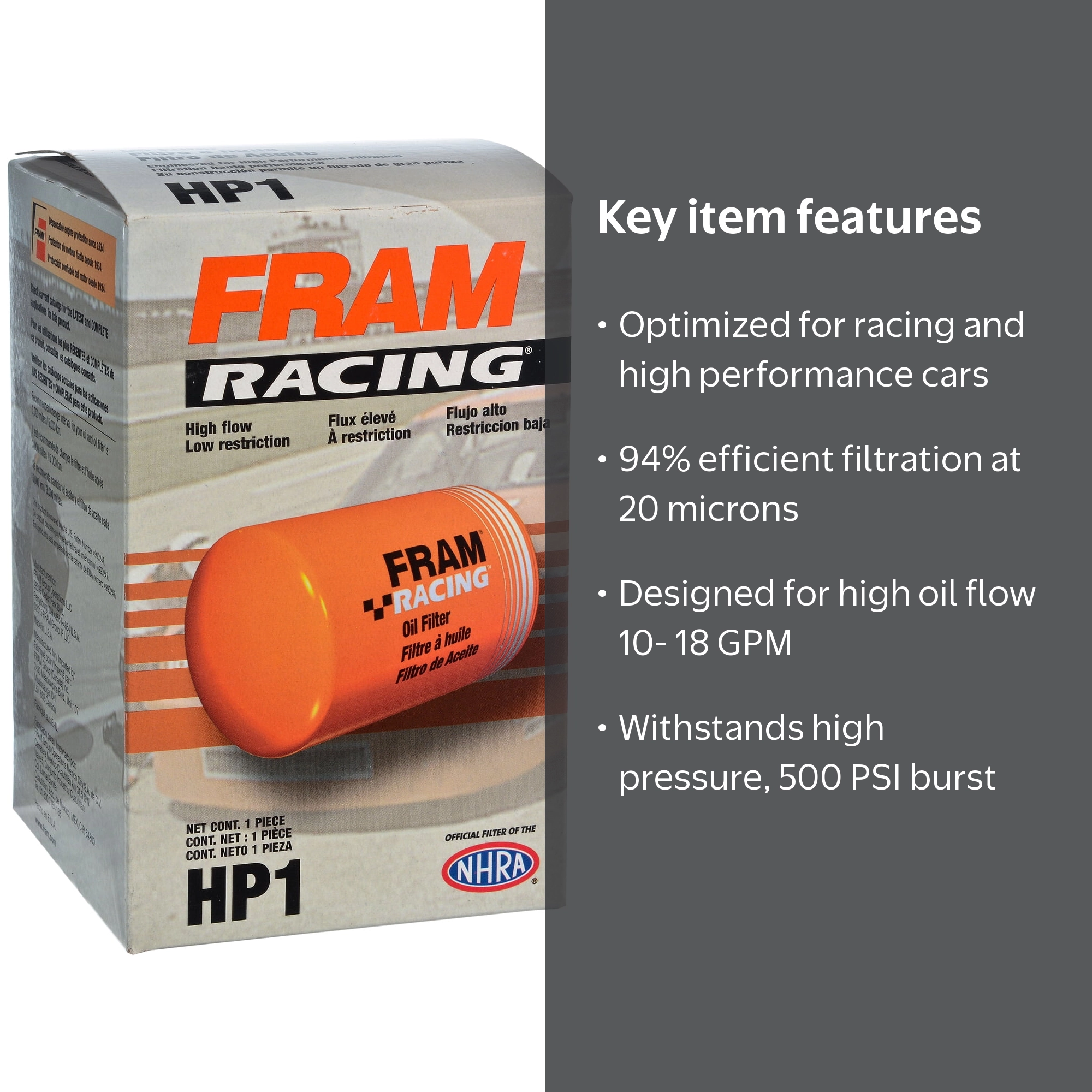 FRAM HP1 オイルフィルター FRAM HP1 High Performance Spin-On Oil Filter - Walmart.com