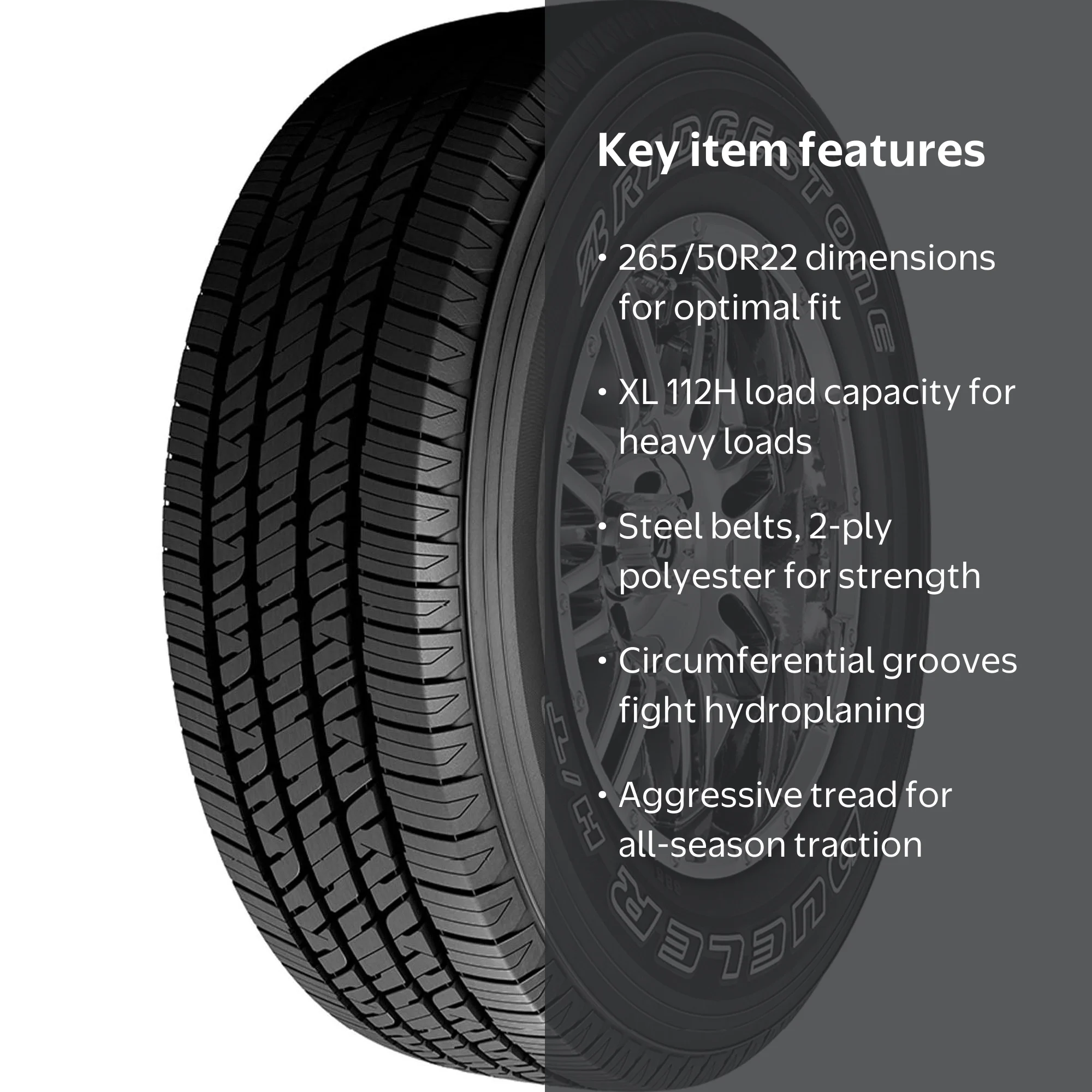 Bridgestone Dueler H/T 685 All Season 265/50R22 112H XL Light
