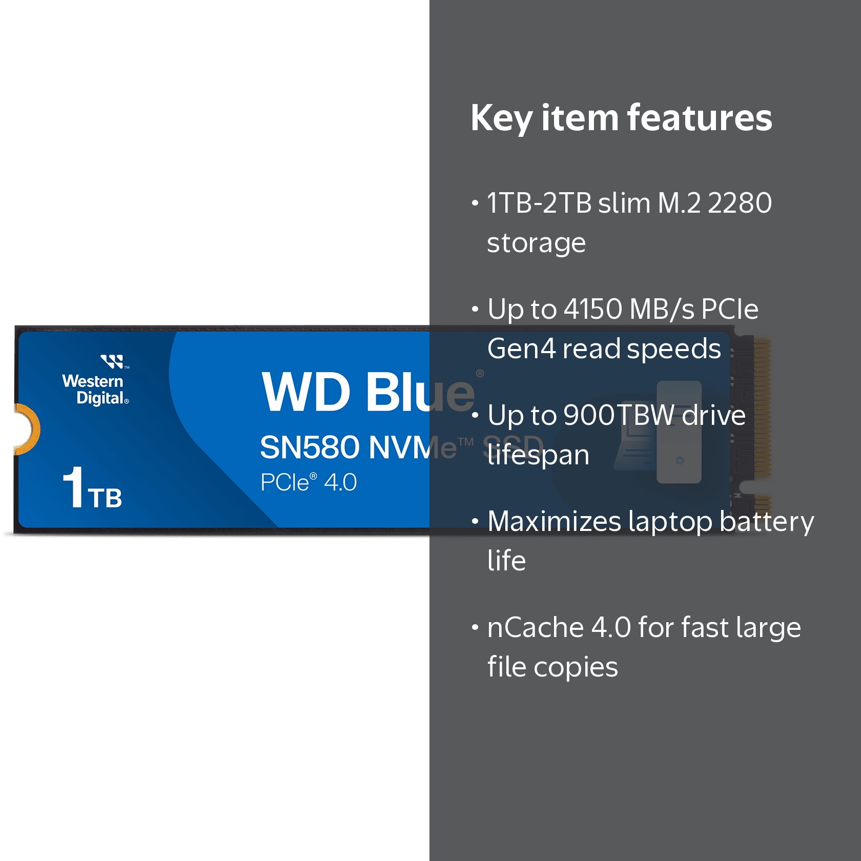 WD, NVMe SSD, SN580 1TB, PCIe Gen 4.0 Fast Storage - Walmart.com