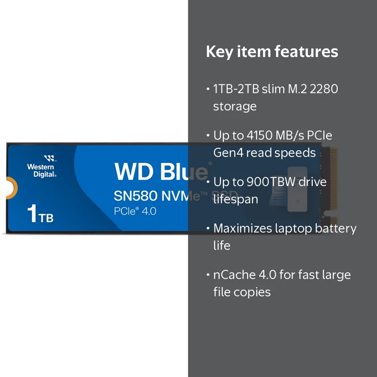 WD, NVMe SSD, SN580 1TB, PCIe Gen 4.0 Fast Storage - Walmart.com
