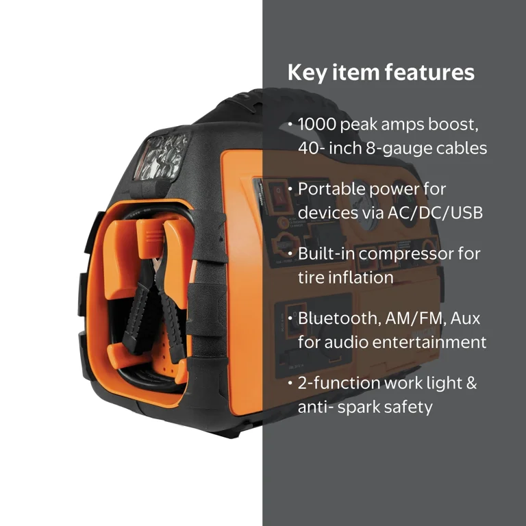 Wagan Tech Power Dome NX2 12-Volt Jump Starter, Air Compressor